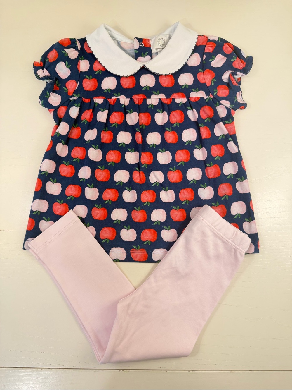 Proper Peony Apples Leggings Set 2T